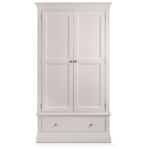 CLERMONT 2 DOOR 1 DRAWER WARDROBE - LIGHT GREY - Living with Luxury