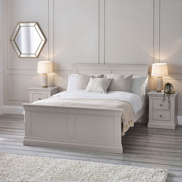 CLERMONT 150CM KING BED - LIGHT GREY - Living with Luxury
