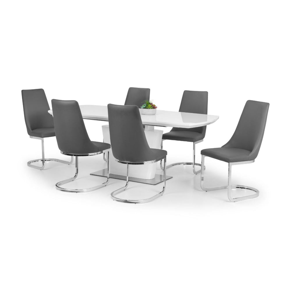 Como High Gloss Extending Table - White - Living with Luxury