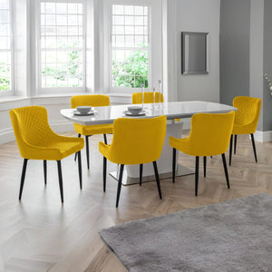 Como High Gloss Extending Table - White - Living with Luxury