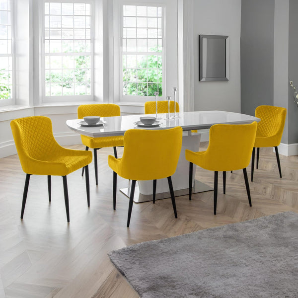Como High Gloss Extending Table - White - Living with Luxury