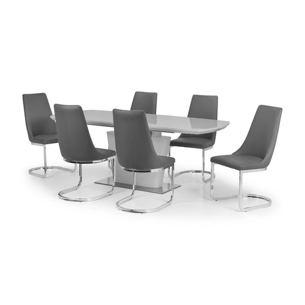 COMO HIGH GLOSS EXTENDING TABLE - GREY - Living with Luxury