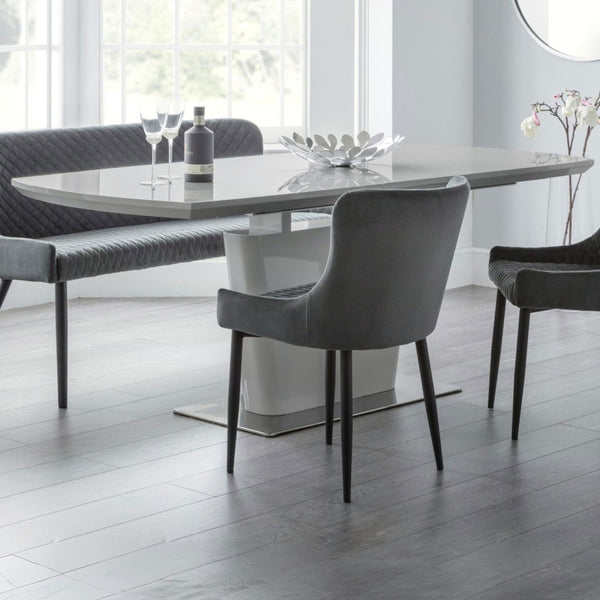 COMO HIGH GLOSS EXTENDING TABLE - GREY - Living with Luxury