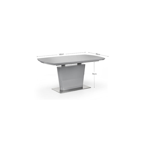 COMO HIGH GLOSS EXTENDING TABLE - GREY - Living with Luxury