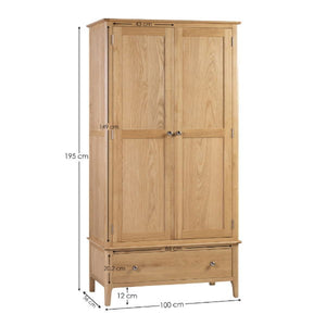COTSWOLD 2 DOOR 1 DRAWER WARDROBE - Living with Luxury