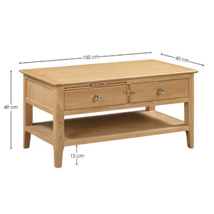 COTSWOLD COFFEE TABLE WITH 2 DRAWERS - Living with Luxury