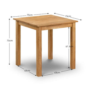 COXMOOR SQUARE DINING TABLE 75CM - OAK - Living with Luxury