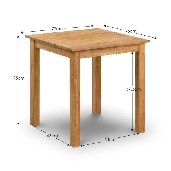 COXMOOR SQUARE DINING TABLE 75CM - OAK - Living with Luxury