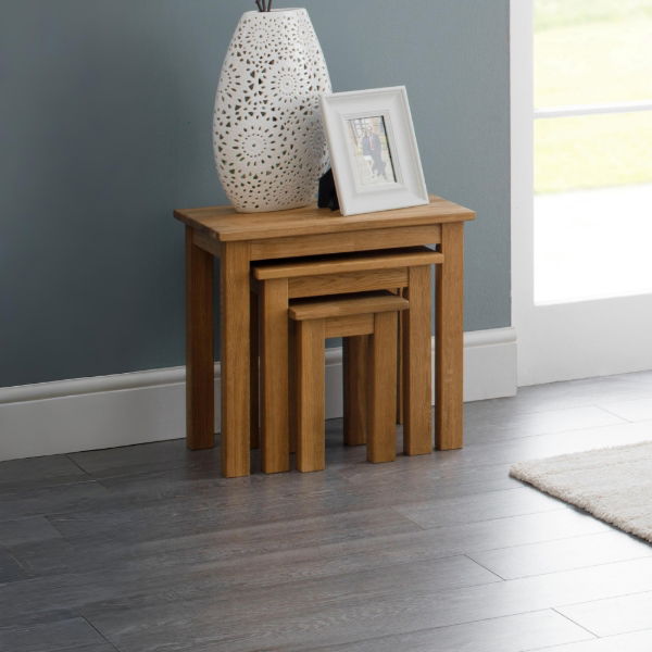 COXMOOR NEST OF 3 TABLES - OAK - Living with Luxury