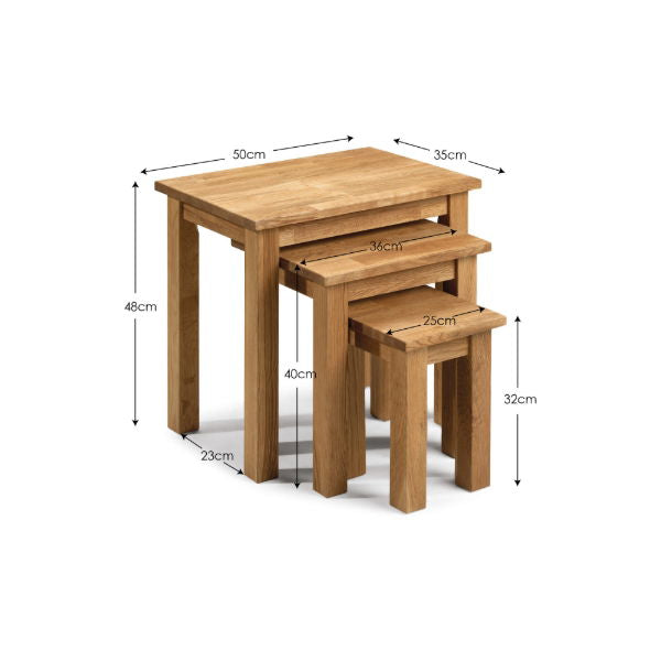 COXMOOR NEST OF 3 TABLES - OAK - Living with Luxury