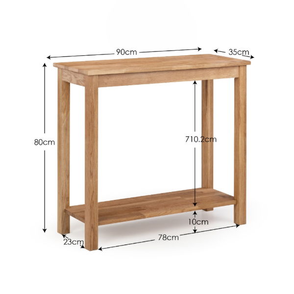COXMOOR CONSOLE TABLE 90CM - OAK - Living with Luxury