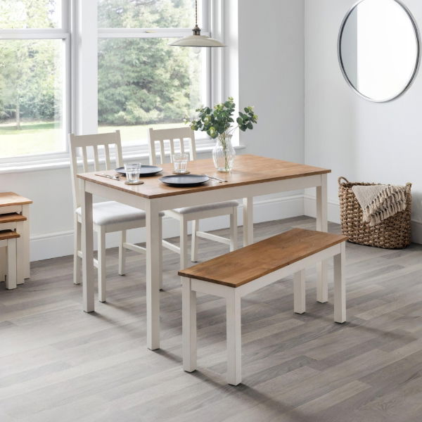 COXMOOR RECTANGULAR DINING TABLE - IVORY & OAK - Living with Luxury