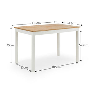 COXMOOR RECTANGULAR DINING TABLE - IVORY & OAK - Living with Luxury