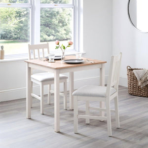 COXMOOR SQUARE DINING TABLE 75CM - IVORY & OAK - Living with Luxury
