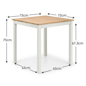 COXMOOR SQUARE DINING TABLE 75CM - IVORY & OAK - Living with Luxury