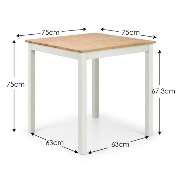 COXMOOR SQUARE DINING TABLE 75CM - IVORY & OAK - Living with Luxury