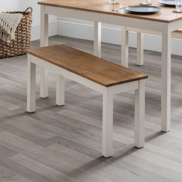 COXMOOR BENCH - IVORY & OAK - Living with Luxury