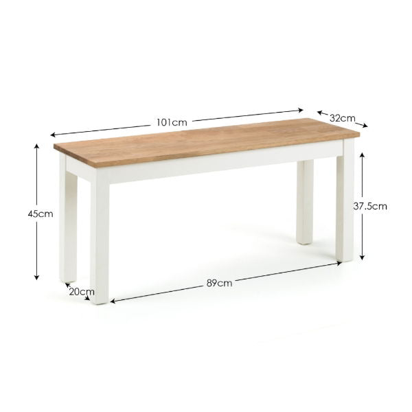 COXMOOR BENCH - IVORY & OAK - Living with Luxury