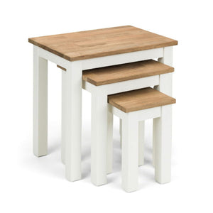 COXMOOR NEST OF 3 TABLES - IVORY & OAK - Living with Luxury