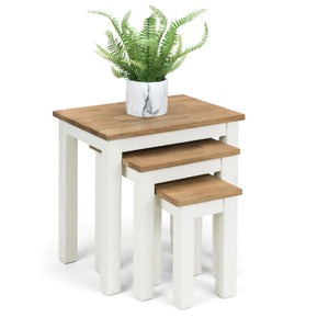 COXMOOR NEST OF 3 TABLES - IVORY & OAK - Living with Luxury