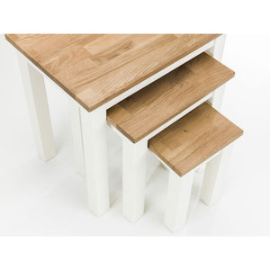 COXMOOR NEST OF 3 TABLES - IVORY & OAK - Living with Luxury