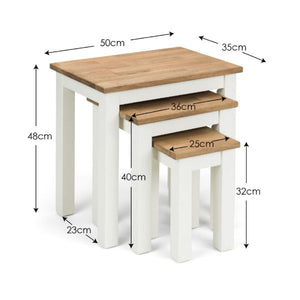 COXMOOR NEST OF 3 TABLES - IVORY & OAK - Living with Luxury
