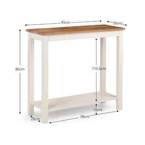 COXMOOR CONSOLE TABLE 90CM - IVORY & OAK - Living with Luxury