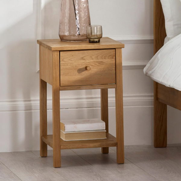 COXMOOR 1 DRAWER BEDSIDE - OAK - Living with Luxury