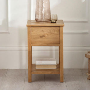 COXMOOR 1 DRAWER BEDSIDE - OAK - Living with Luxury