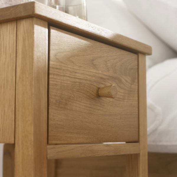 COXMOOR 1 DRAWER BEDSIDE - OAK - Living with Luxury