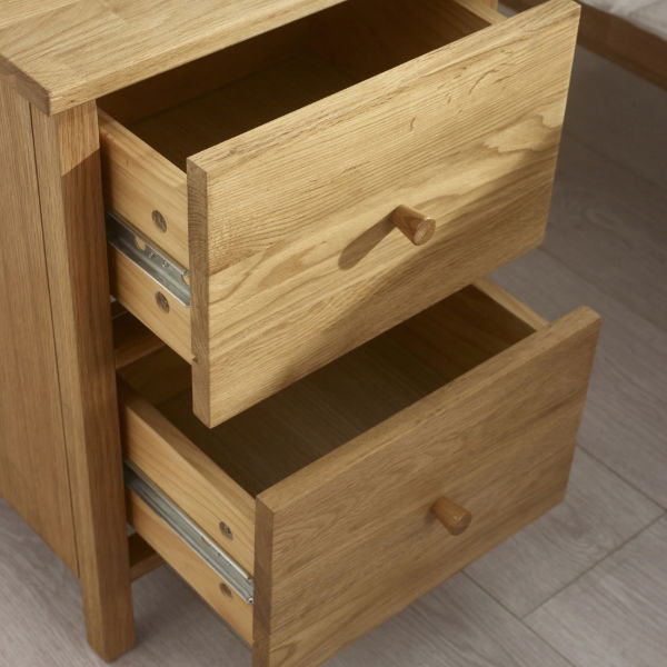 COXMOOR 2 DRAWER BEDSIDE - OAK - Living with Luxury