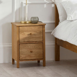 COXMOOR 2 DRAWER BEDSIDE - OAK - Living with Luxury