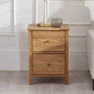 COXMOOR 2 DRAWER BEDSIDE - OAK - Living with Luxury