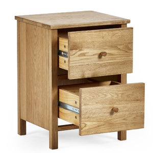 COXMOOR 2 DRAWER BEDSIDE - OAK - Living with Luxury