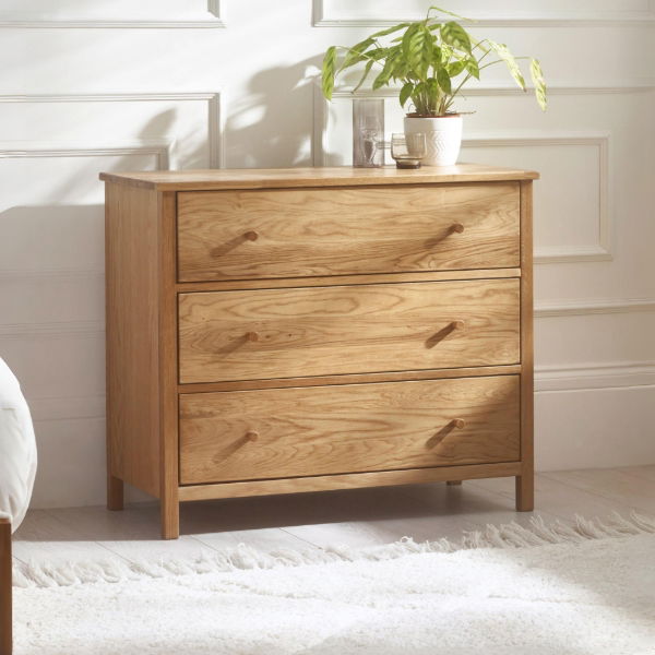 COXMOOR 3 DRAWER CHEST - OAK - Living with Luxury