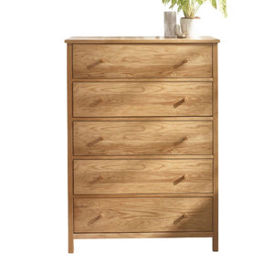 COXMOOR 5 DRAWER WIDE CHEST - OAK - Living with Luxury