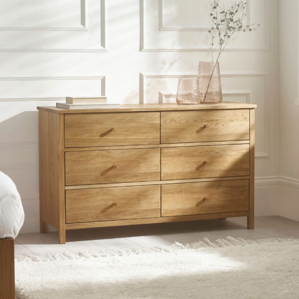 COXMOOR 6 DRAWER CHEST - OAK - Living with Luxury