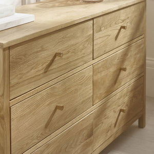 COXMOOR 6 DRAWER CHEST - OAK - Living with Luxury