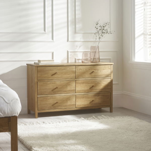 COXMOOR 6 DRAWER CHEST - OAK - Living with Luxury