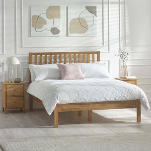 COXMOOR 135CM BED - IVORY & OAK - Living with Luxury