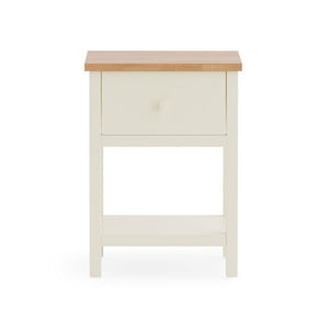 COXMOOR I DRAWER BEDSIDE - IVORY & OAK - Living with Luxury