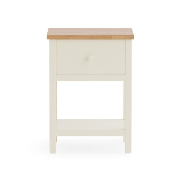 COXMOOR I DRAWER BEDSIDE - IVORY & OAK - Living with Luxury