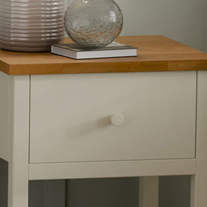 COXMOOR I DRAWER BEDSIDE - IVORY & OAK - Living with Luxury