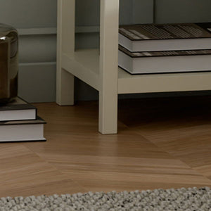 COXMOOR I DRAWER BEDSIDE - IVORY & OAK - Living with Luxury