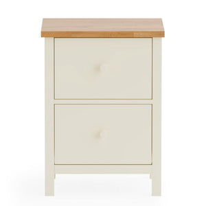 COXMOOR 2 DRAWER BEDSIDE - IVORY & OAK - Living with Luxury