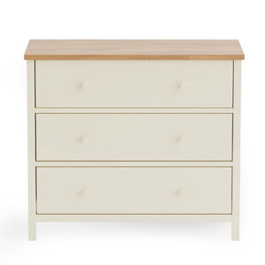 COXMOOR 3 DRAWER CHEST - IVORY & OAK - Living with Luxury