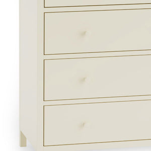 COXMOOR 5 DRAWER WIDE CHEST - IVORY &  OAK - Living with Luxury