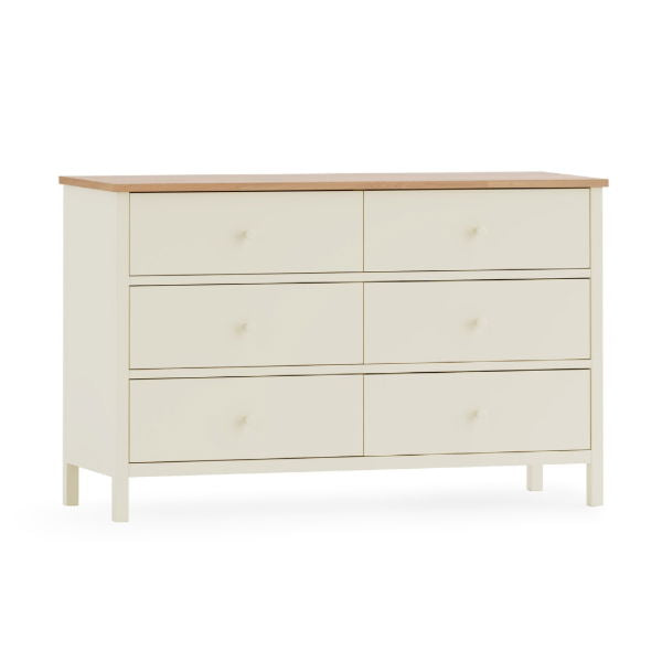 COXMOOR 6 DRAWER CHEST - IVORY &  OAK - Living with Luxury