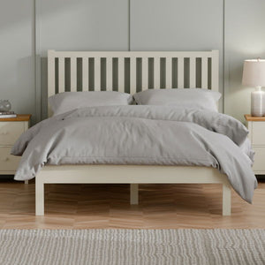 COXMOOR 135CM BED - IVORY & OAK - Living with Luxury