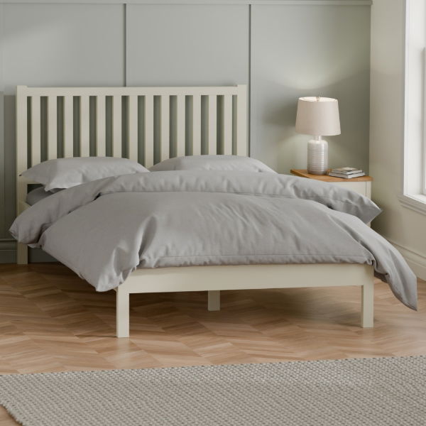 COXMOOR 150CM BED - IVORY & OAK - Living with Luxury